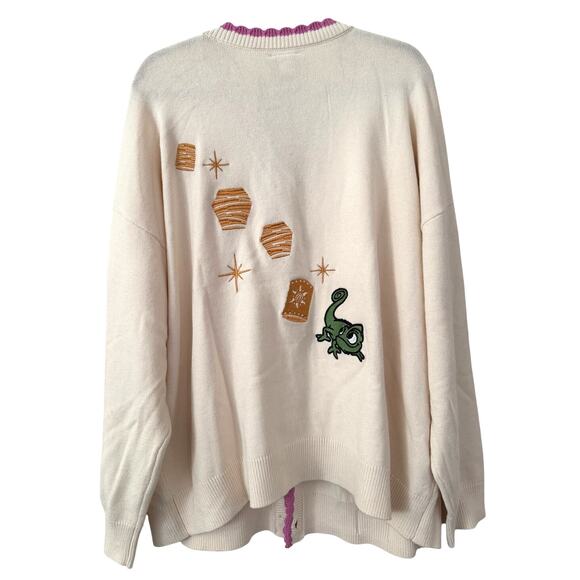 NWT Disney Princess Tangled Lunchbox Scallop Button Down Cardigan/Sweater-3X - Picture 2 of 4